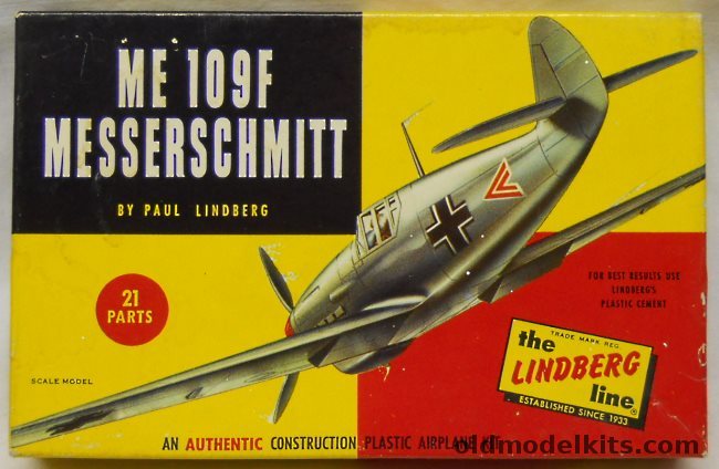 Lindberg 1/72 Messerschmitt Me-109F - Bf-109F, 407-29 plastic model kit